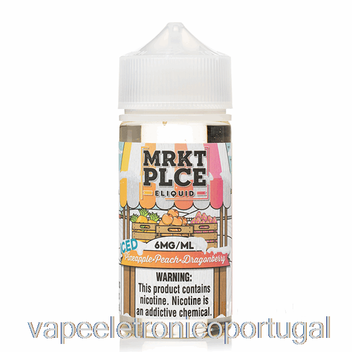 Vape Eletronico Ice Abacaxi Pêssego Dragonberry - Mrkt Plce - 100ml 3mg